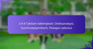 2-4-4 Taktiset näkemykset: Otteluanalyysi, Suorituskykymittarit, Pelaajan vaikutus