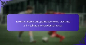 Taktinen tietoisuus, päätöksenteko, viestintä 2-4-4 jalkapallomuodostelmassa