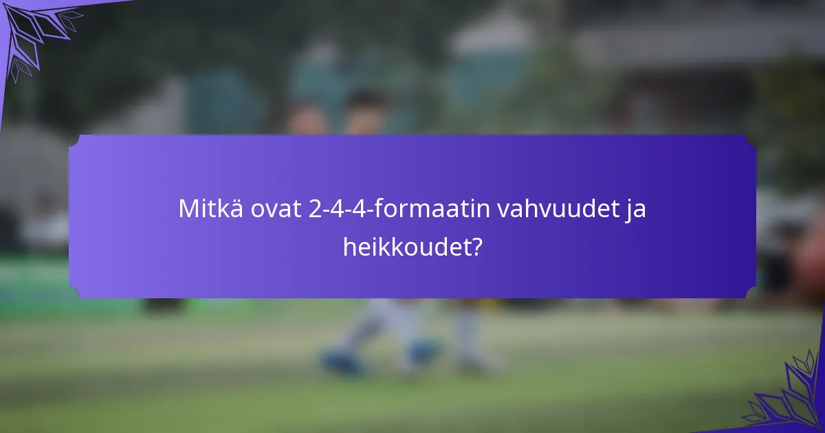 Mitkä ovat 2-4-4-formaatin vahvuudet ja heikkoudet?